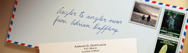 Fly Fish Chile. About our fishing stamps: We chose a few photographs to design our collection of fly fishing in Chile stamps. Each one shows a subject representative of fly fishing for trout in Chile. The Cumilahue Fly Fishing Lodge, and especially in our area, with its’ magnificent rivers. You can enjoy them by enlarging the image with a simple click. 