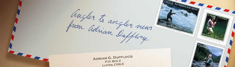 Fly Fish Chile. About our fishing stamps: We chose a few photographs to design our collection of fly fishing in Chile stamps. Each one shows a subject representative of fly fishing for trout in Chile. The Cumilahue Fly Fishing Lodge, and especially in our area, with its’ magnificent rivers. You can enjoy them by enlarging the image with a simple click. 